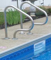 In wall pool ladder