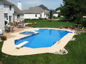 l shape inground pool