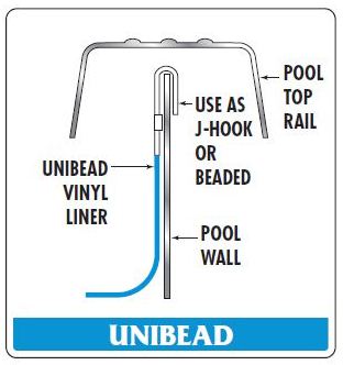liner pool unibead liners swimming hook