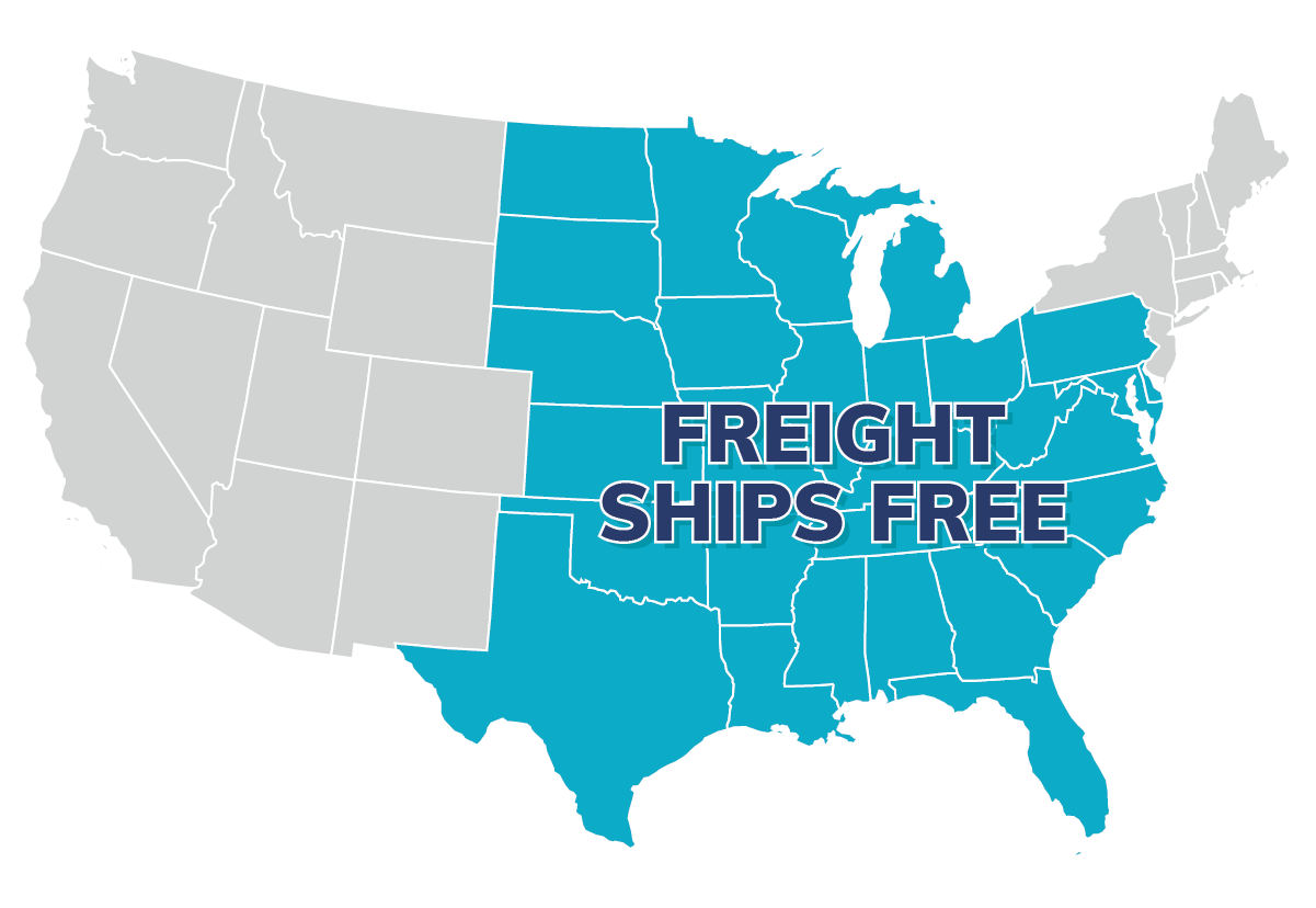 Free Shipping On Freight Items to 29 Contiguous US States