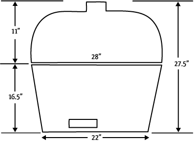 Primo XL Grill Dimensions