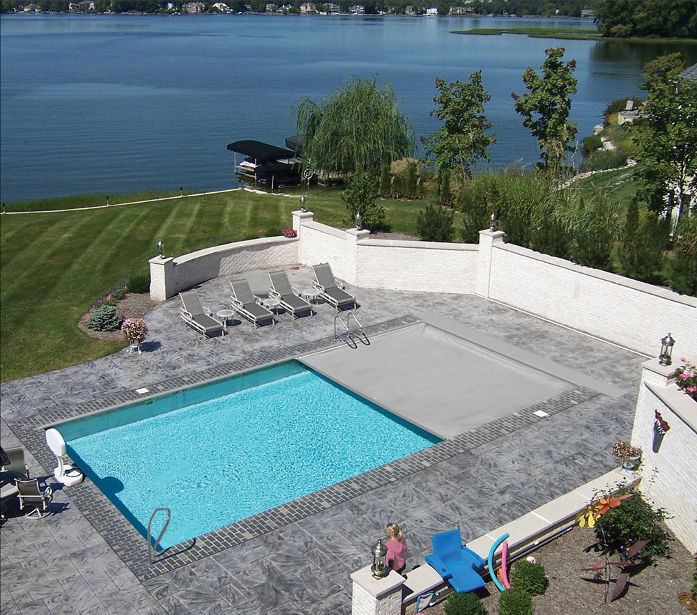Under Coping Track Automatic Swimming Pool Safety Covers