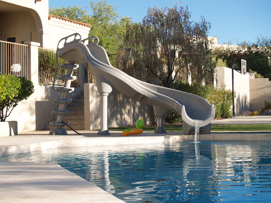 big pool with slide