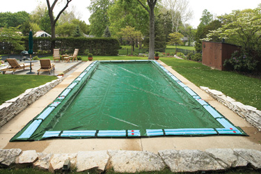 PoolTux Winter Cover for 30' x 50' Rectangle Pool 12 Yr. Green/Black