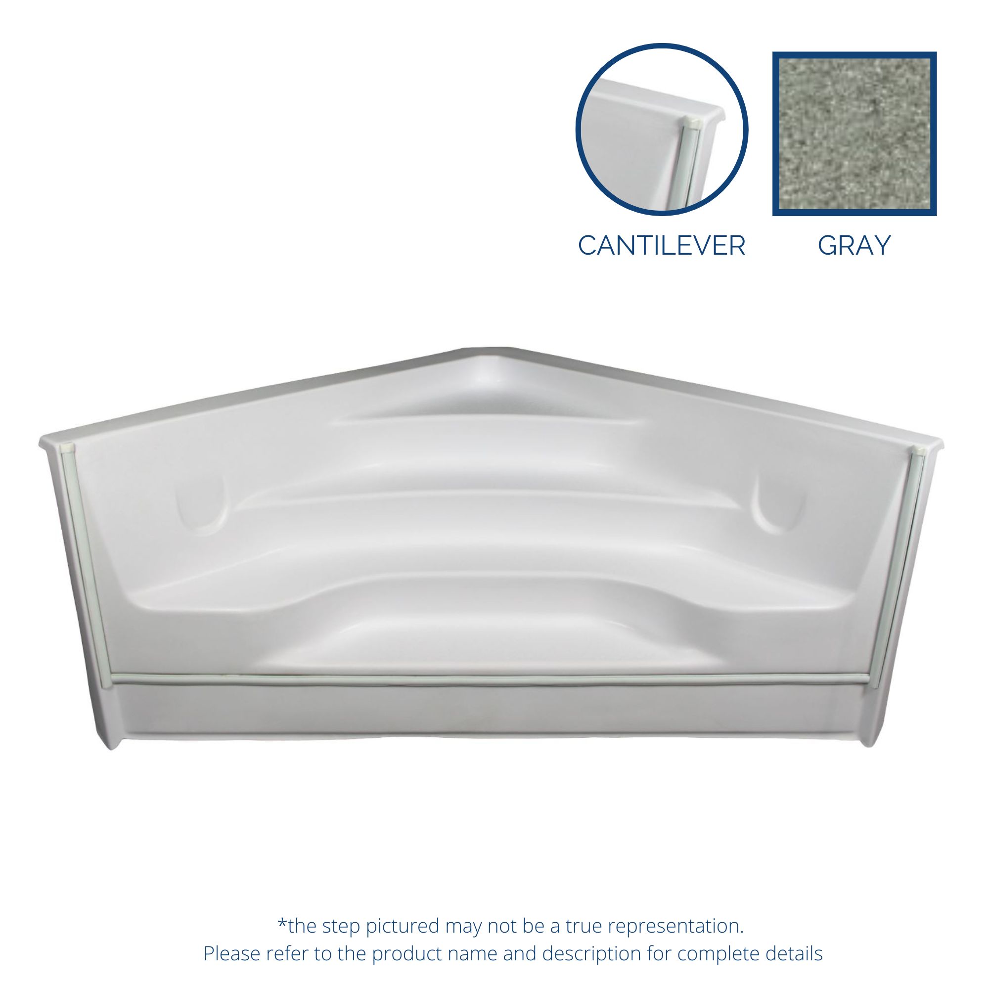 ALPS 6' Corner Step Cantilever - Grey Granite
