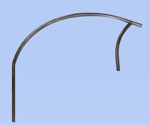 Global Pool Products - Modern 2 Bend 4' Stair Handrail | White (Single Handrail)