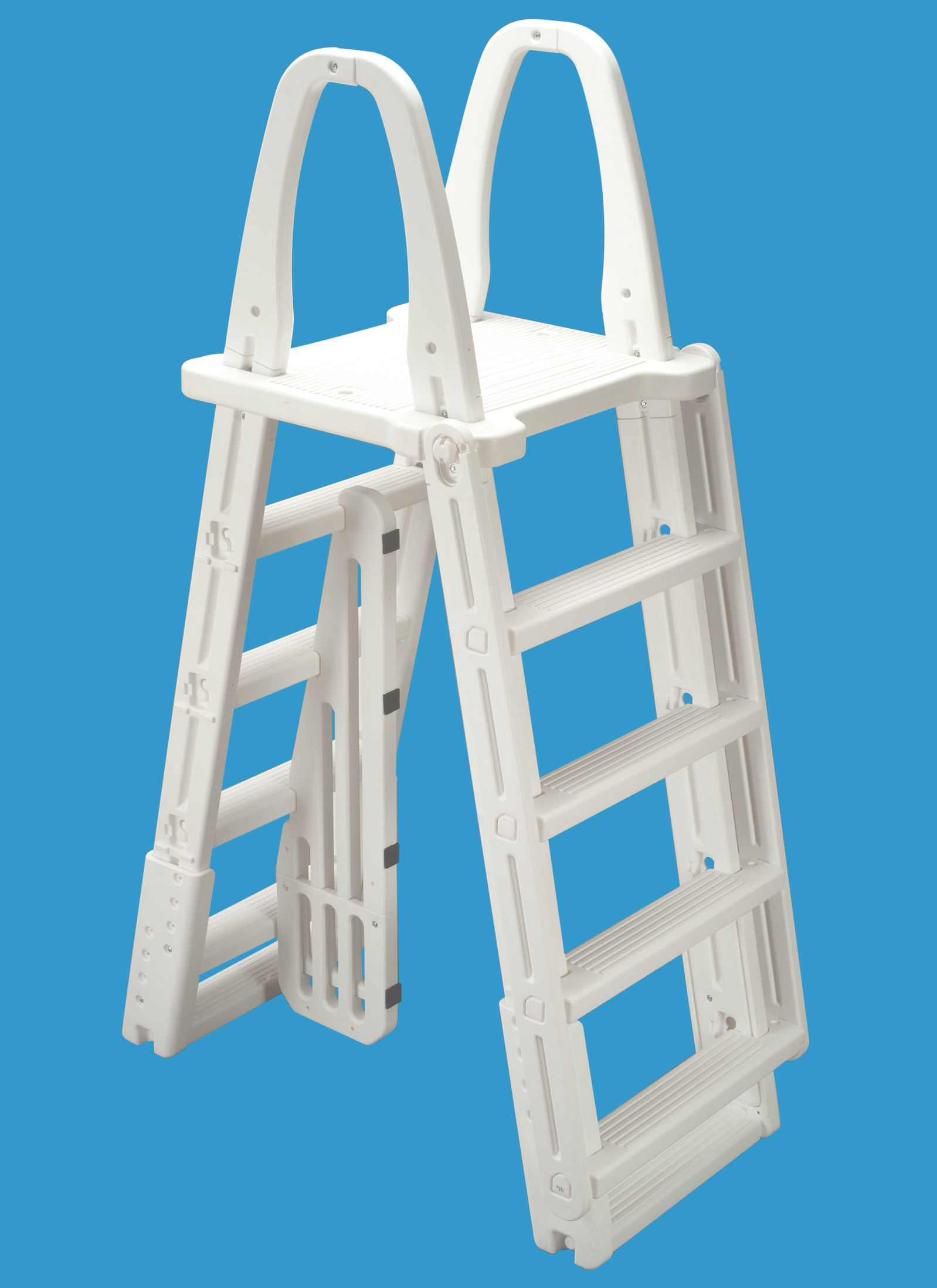 Ocean Blue A-Frame Above Ground Pool Ladder - White
