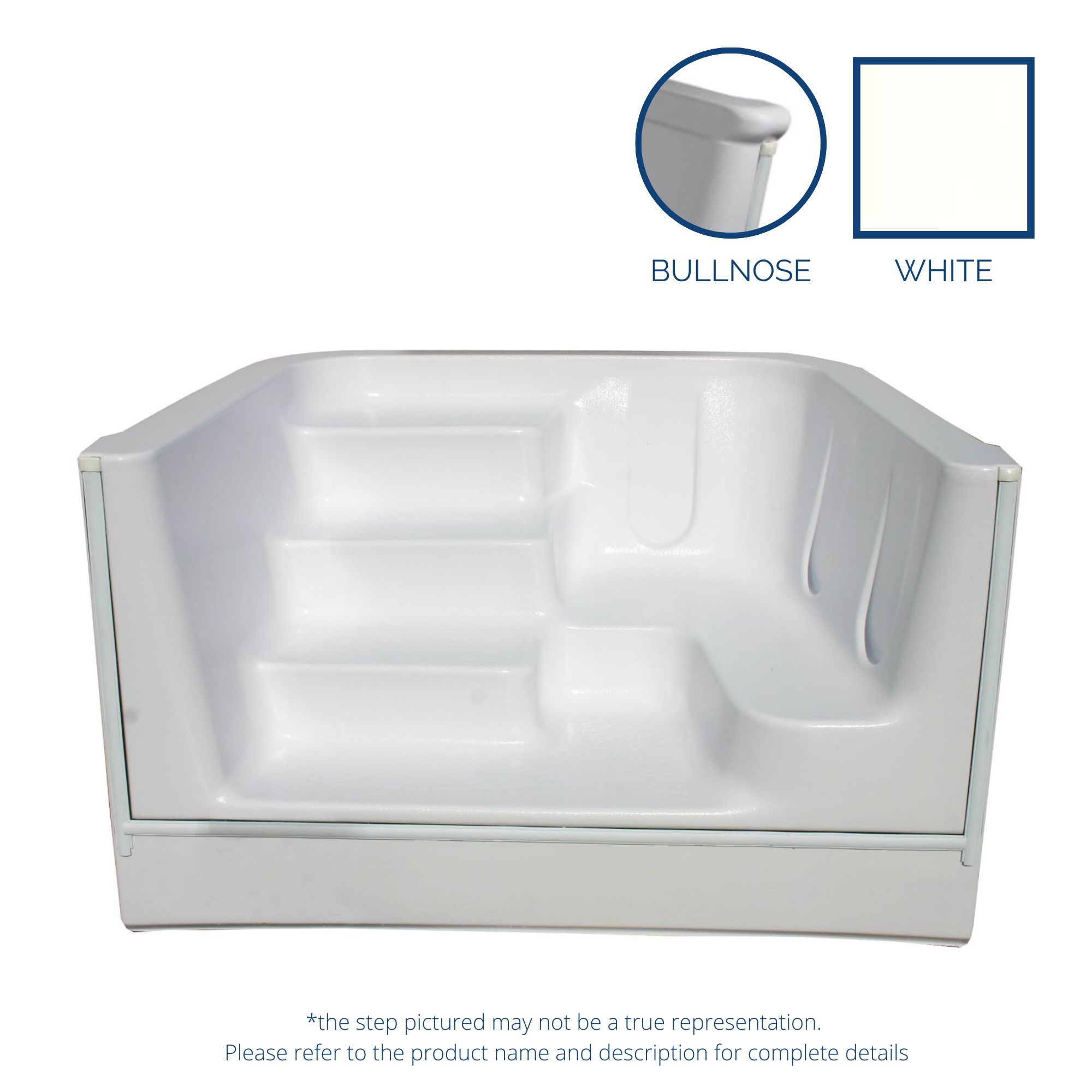 ALPS 6' Straight Step Swim Out Bullnose Lounger - White