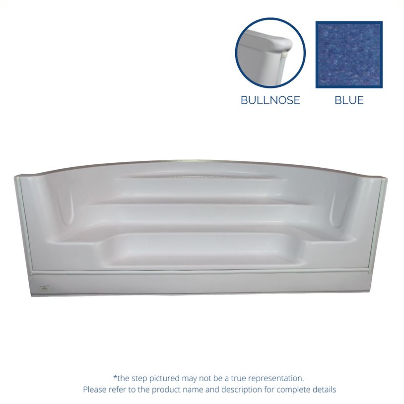 ALPS 10' Straight Front Roman Back Bullnose Step - Blue Granite