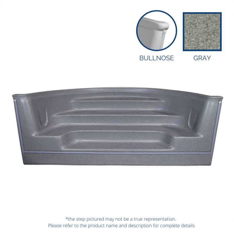 ALPS 10' Straight Front Roman Back Bullnose Step - Gray Granite