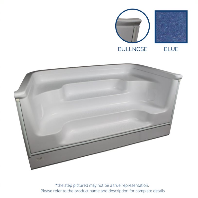 ALPS 8' Straight Front Square Back Bullnose Step - Blue Granite