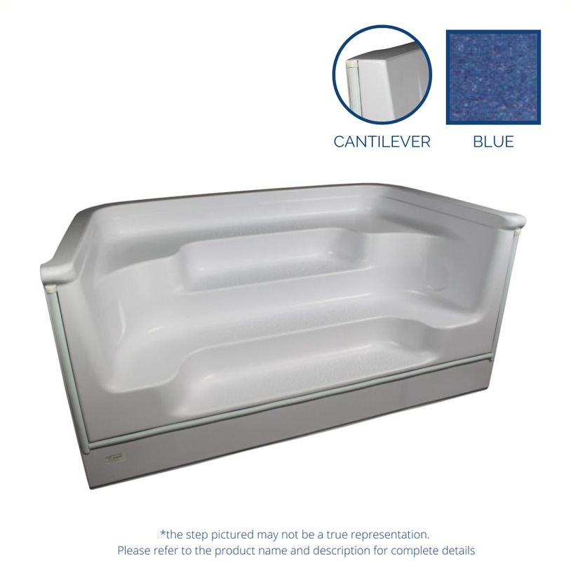 ALPS 8' Straight Front Square Back Cantilever Step - Blue Granite