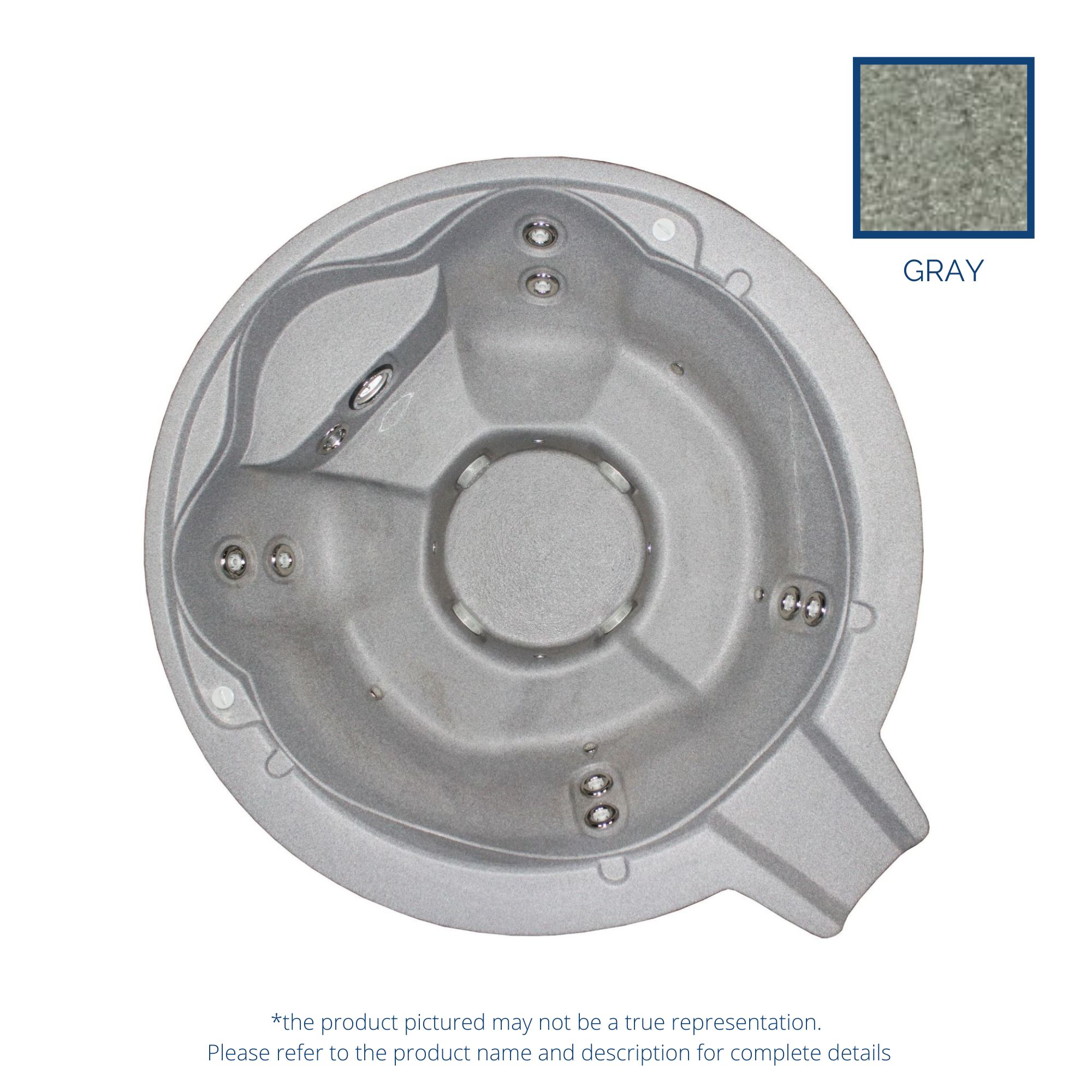 ALPS 7' Spillover Open Seating - Plumbed, 12 Jet, 2 Pump - Gray Granite