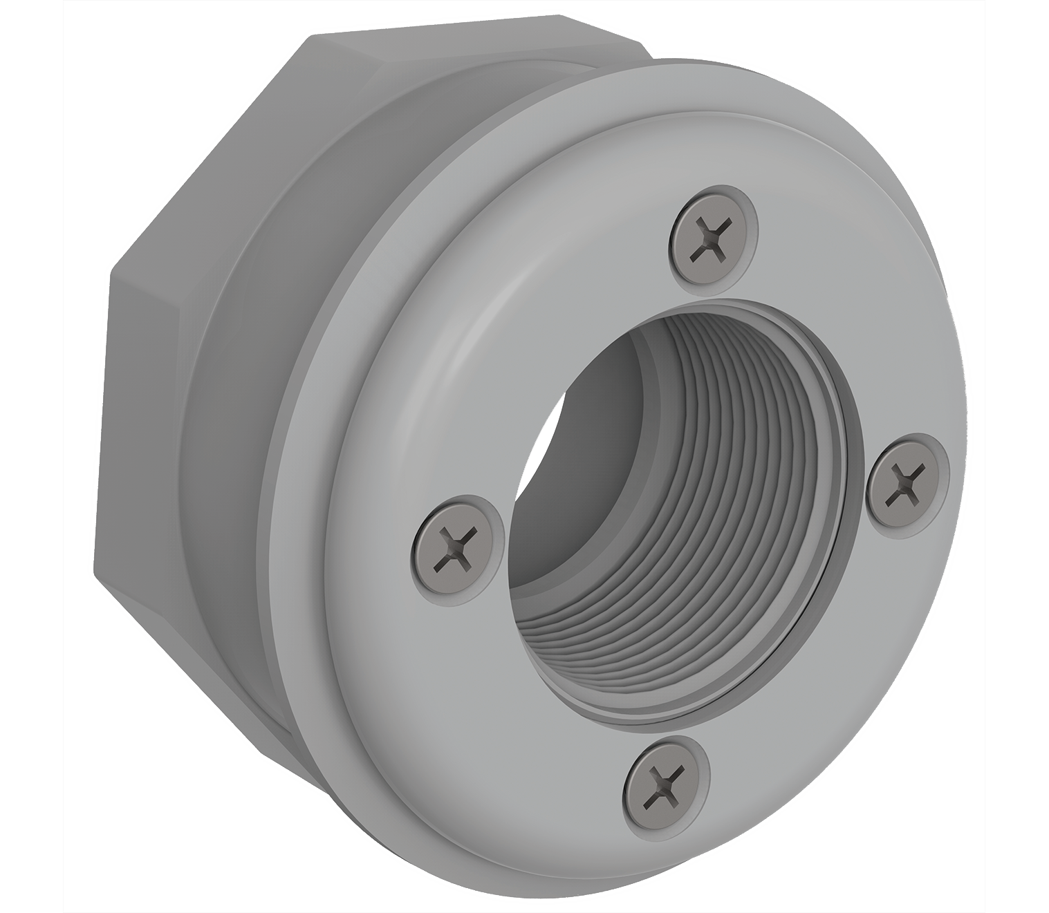 AquaStar 4-Screw Vinyl Fitting with 1.5" Socket - Light Gray