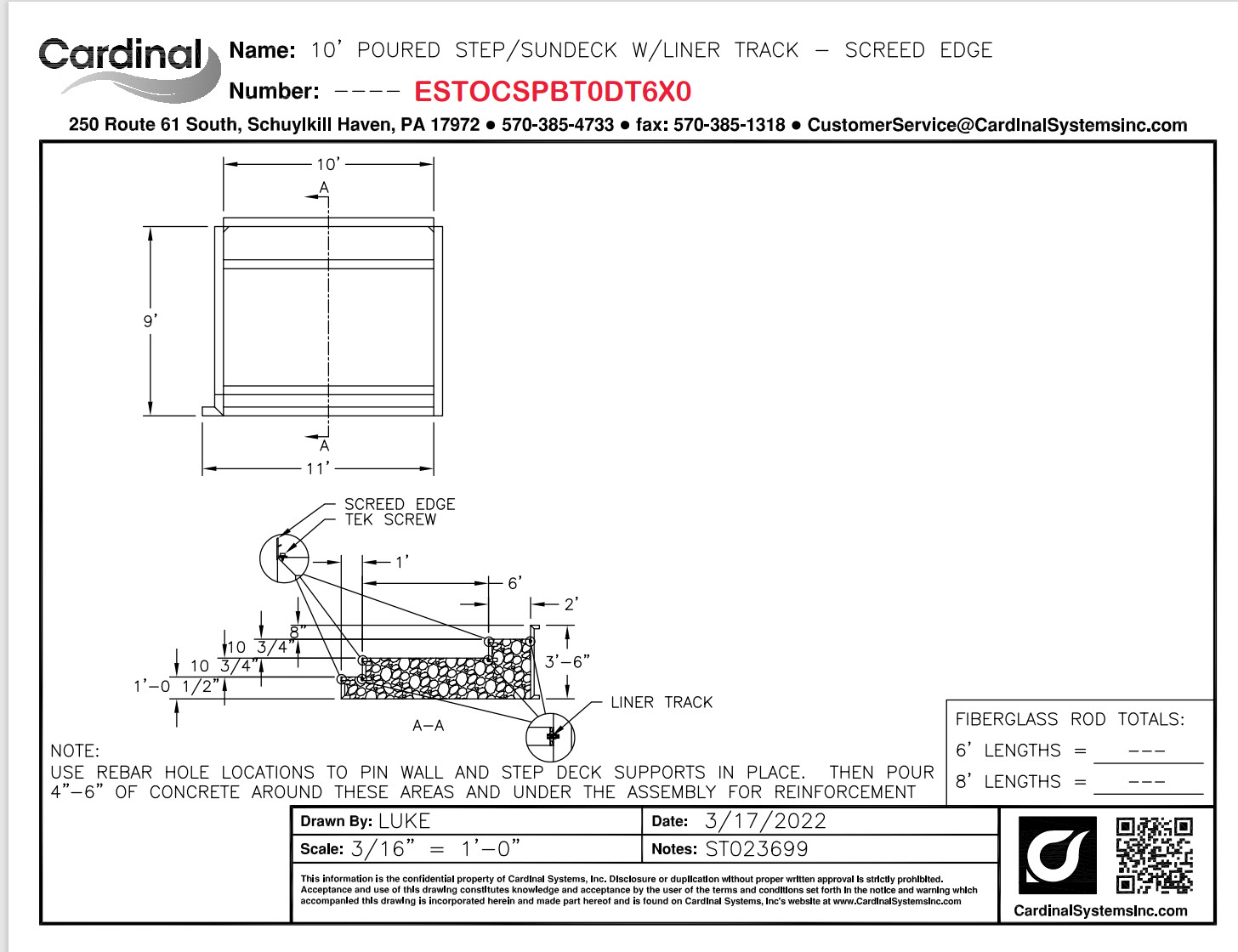 42" High x 9' Long x 10' Wide Open Top Step w/ 6' Sundeck - Flush Right Side