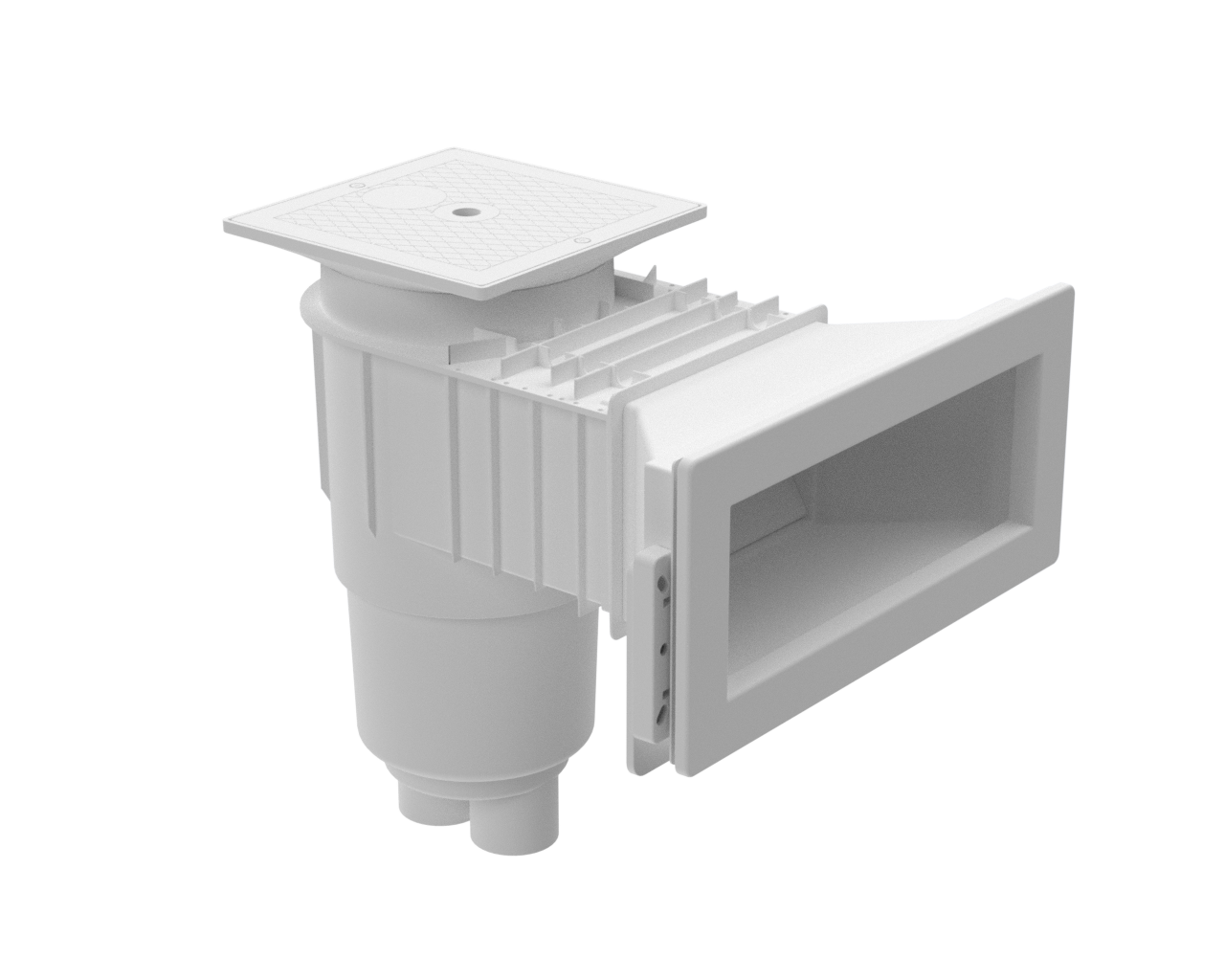 AquaStar Wide Mouth Skimmer with Square Lid- White