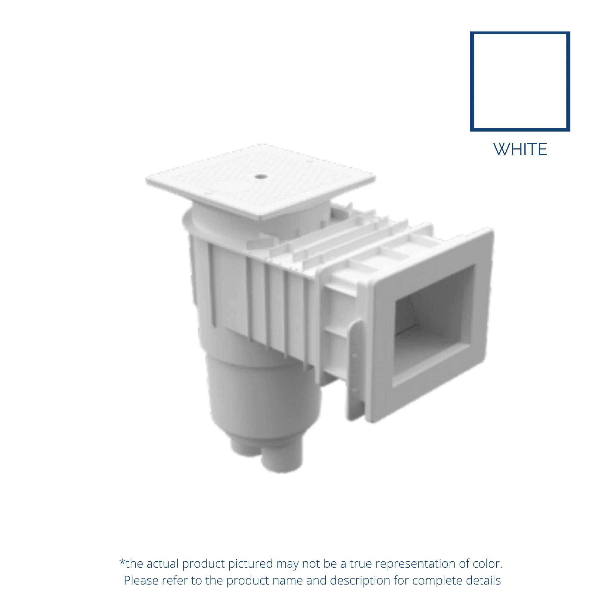 AquaStar Standard Mouth Skimmer with Square Lid- White