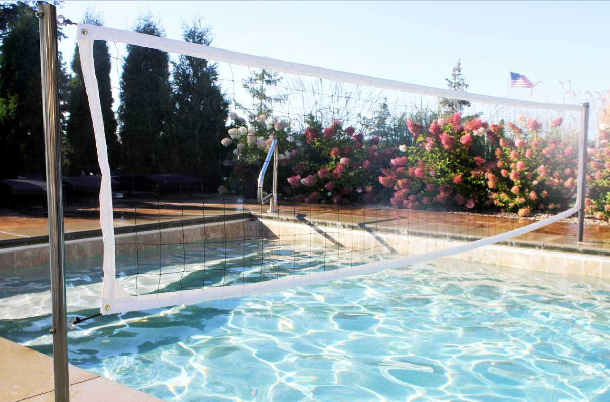 Global Pool Products Volleyball Set w/ 20' Net & Ball | White