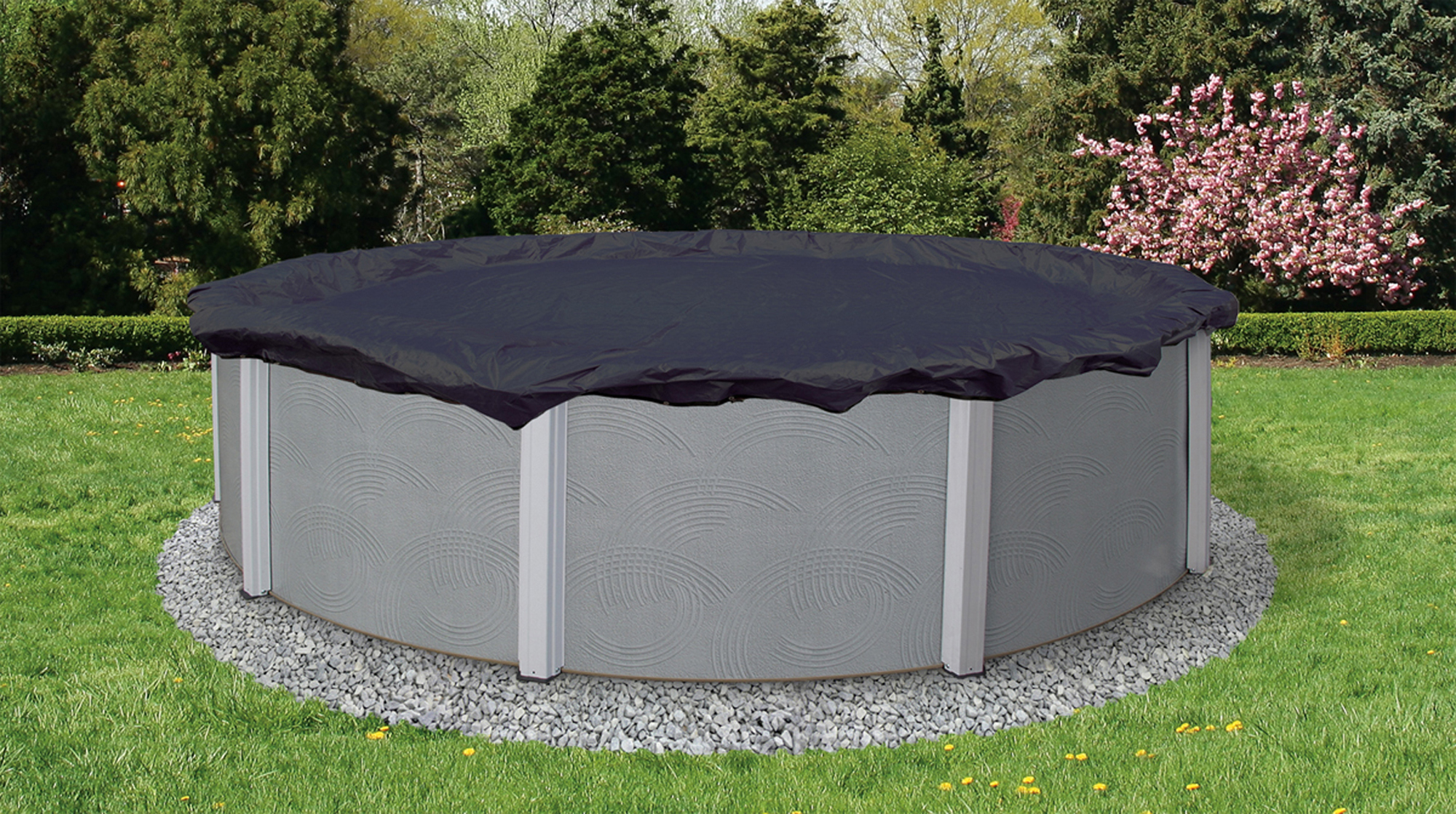 22' Artic Armor Winter Cover for 18' Round Pool 8 Yr. Navy Blue
