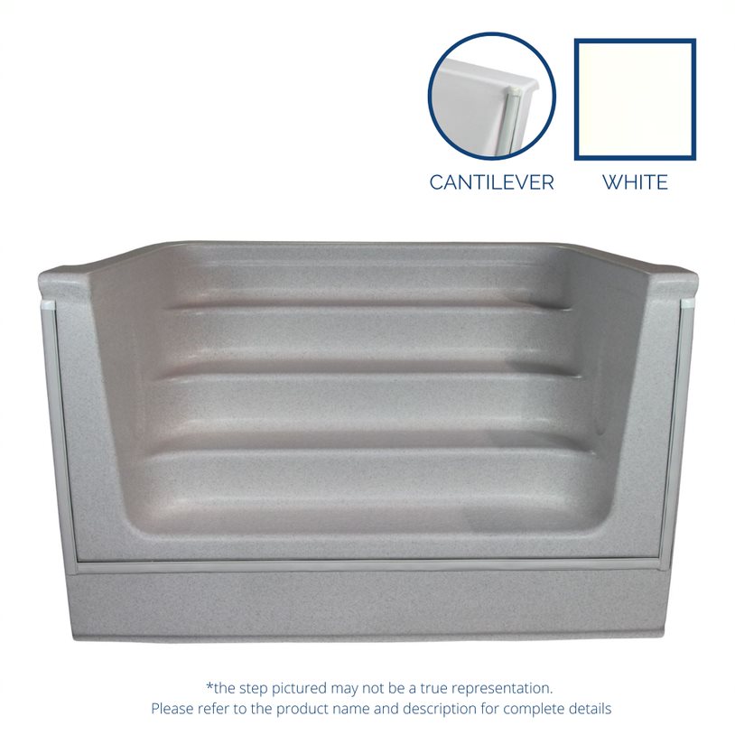 ALPS 6' Straight Front Square Back Cantilever Step - White