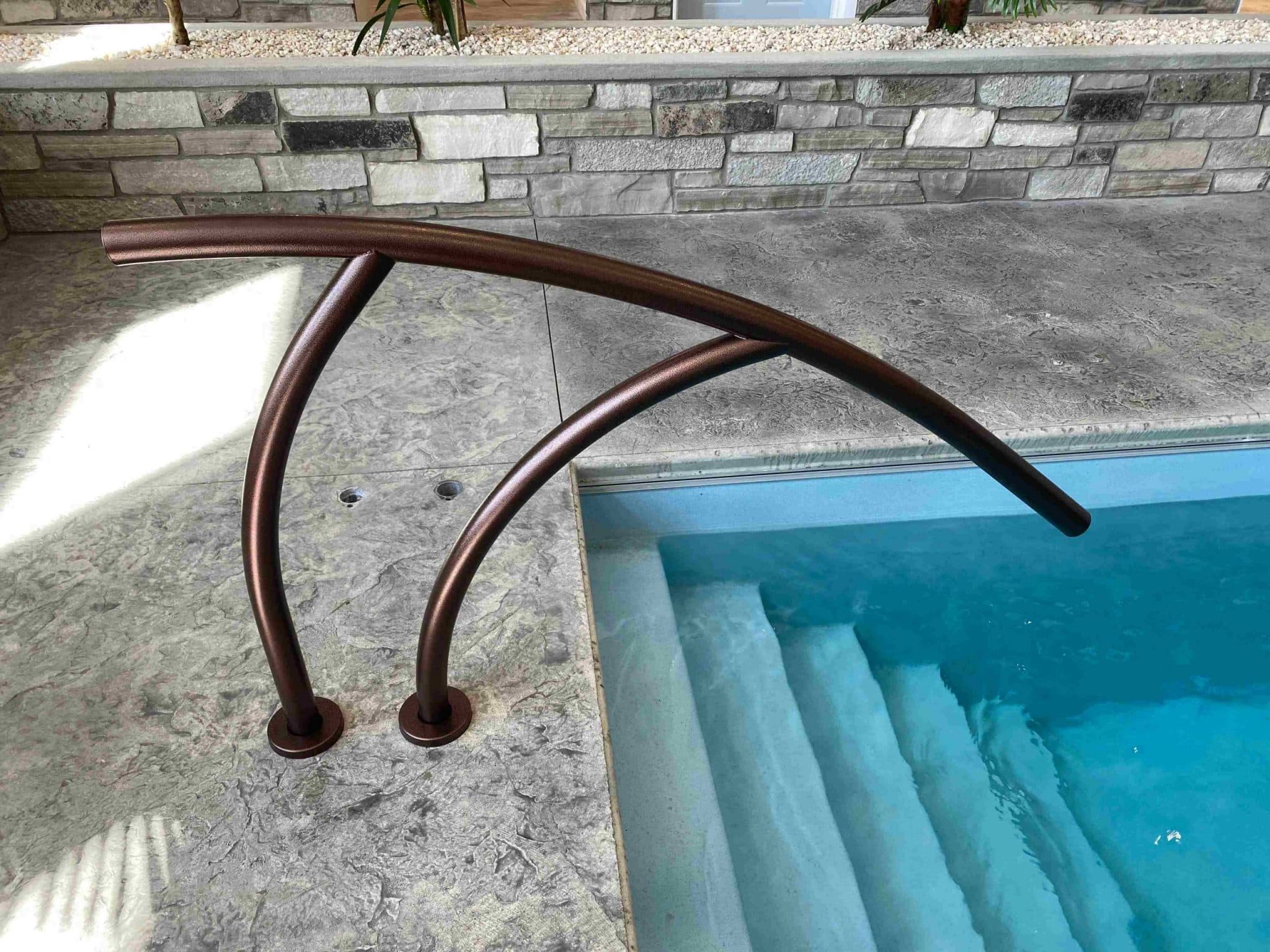 Global Pool Products Modern 3 Bend 0.065 Handrail Copper Vein