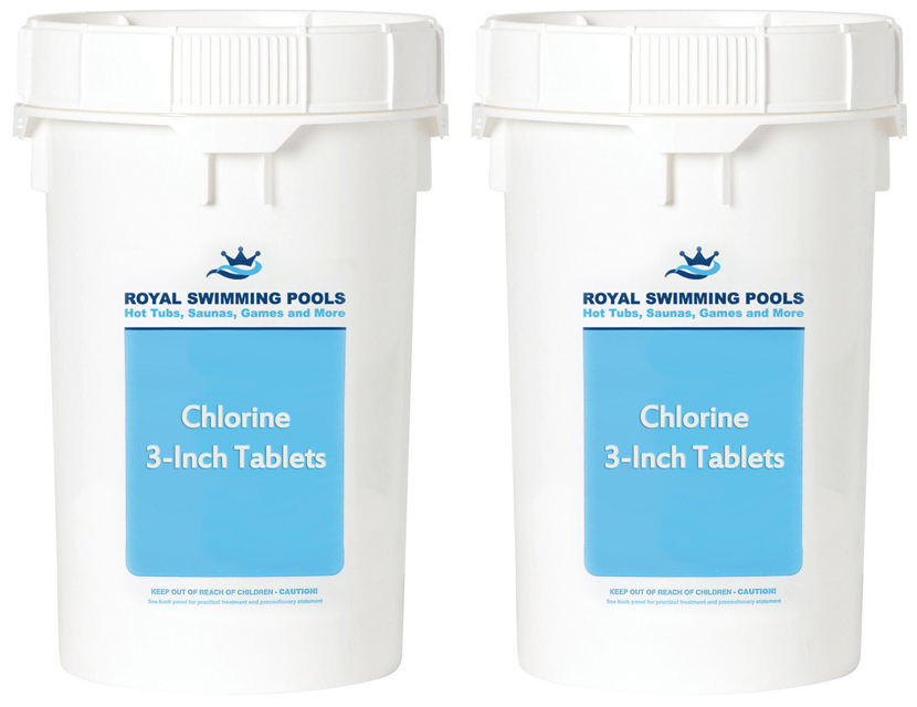 3" Chlorine Tablets 2 x 50lb Buckets (SOLD OUT) Royal Swimming Pools