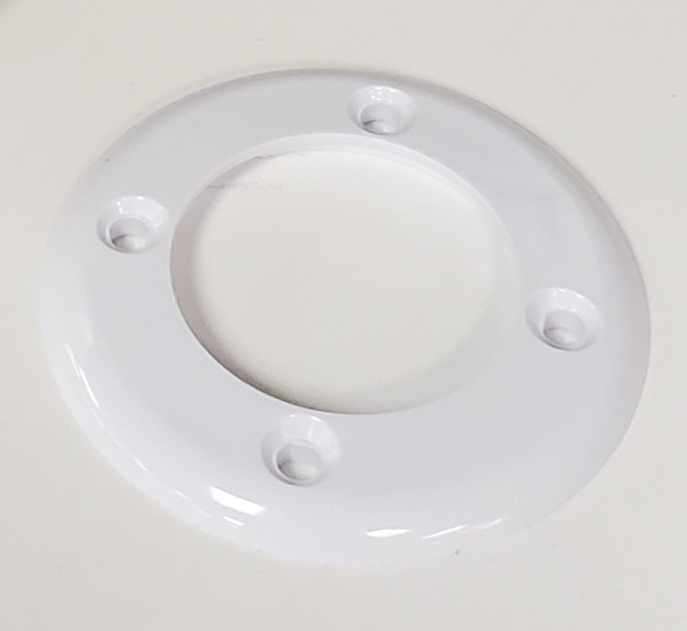 White Inlet Faceplate Cover With Screw Holes