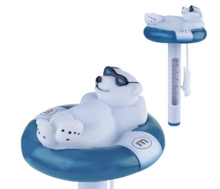 Bear On A Life Saver Floating Thermometer