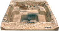 7' x 7' Square Oasis Vanishing Edge Spillover Spa with 12 Jets Alps - Tuscan Sun