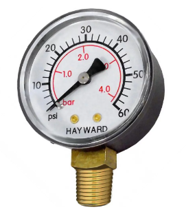 Hayward 1/4" Pressure Gauge 6 O'Clock