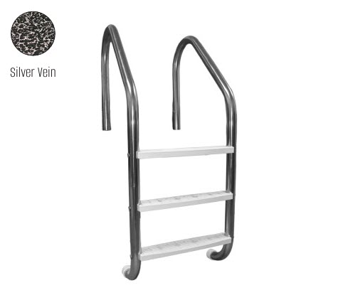 GPP - 20" Premium Silver Vein Ladder with 3 White Treads