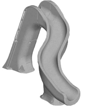 GPP Rip Tide Pool Slide - Right Turn, Gray w/ Light Package