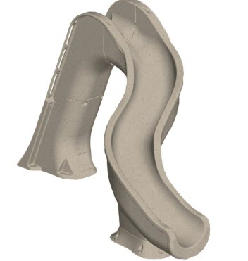 GPP Rip Tide Pool Slide - Right Turn, Sandstone w/ Light Package