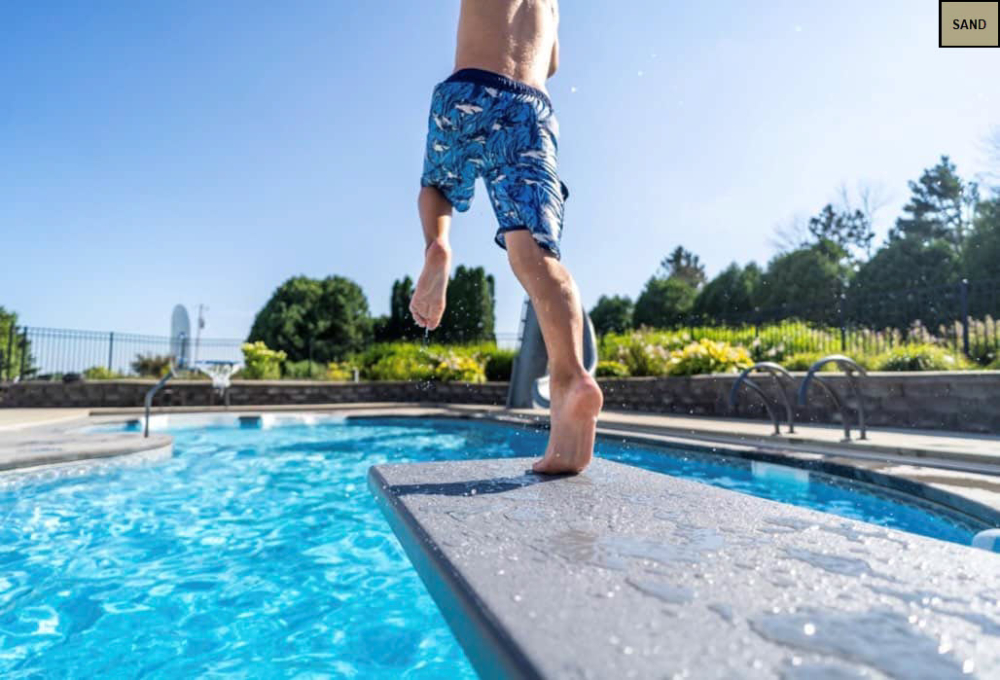 Global Pool Products - GX 8' Sand Diving Board & 3 Bolt Base