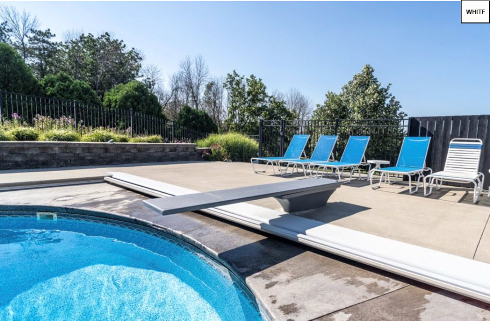 Global Pool Products - GX 8' White Diving Board & 3 Bolt Base