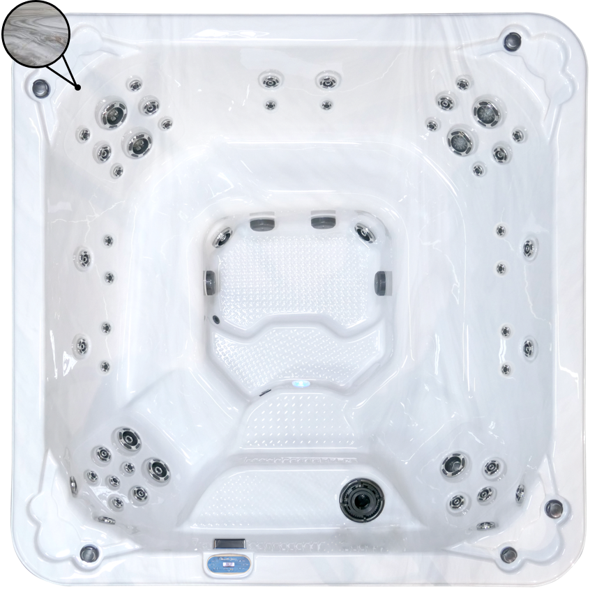 8-Person, Smoky Mountain Hatana 50 jet Hot Tub w/ Gray Cover