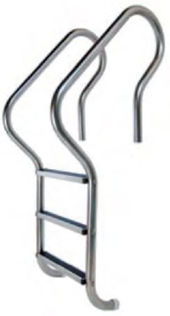 3 Tread Stainless Steel Ladder - Stainless Steel Treads