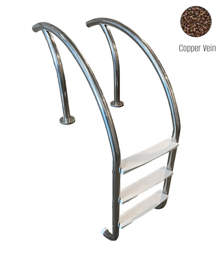 GPP - Modern 3 Step Copper Vein Ladder w/ Tan Heavy Duty Treads - Salt Friendly
