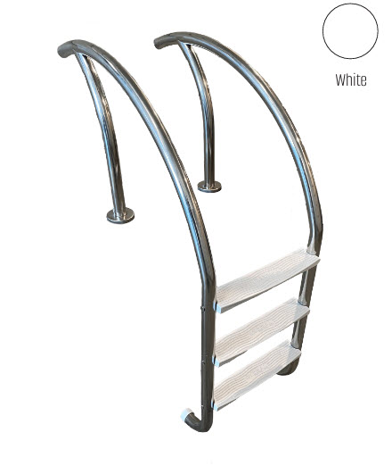 GPP - Modern 3 Step White Ladder w/ White Heavy Duty Treads