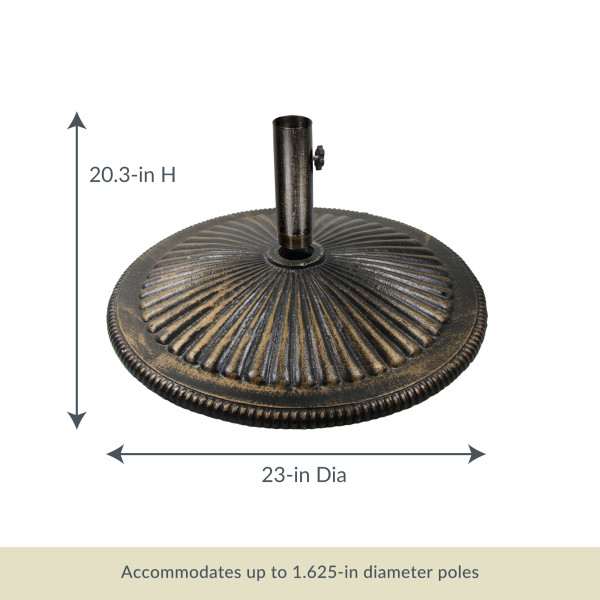 cast iron patio umbrella Resin Coated Base Stand Cast aluminum construction Four Seasons Courtyard Canmore 19