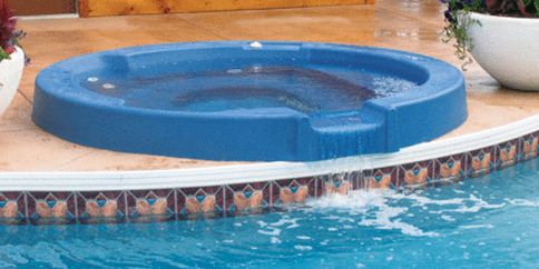 Discontinued - 90" Blue Spill-Over Spa for Inground Pools by Latham