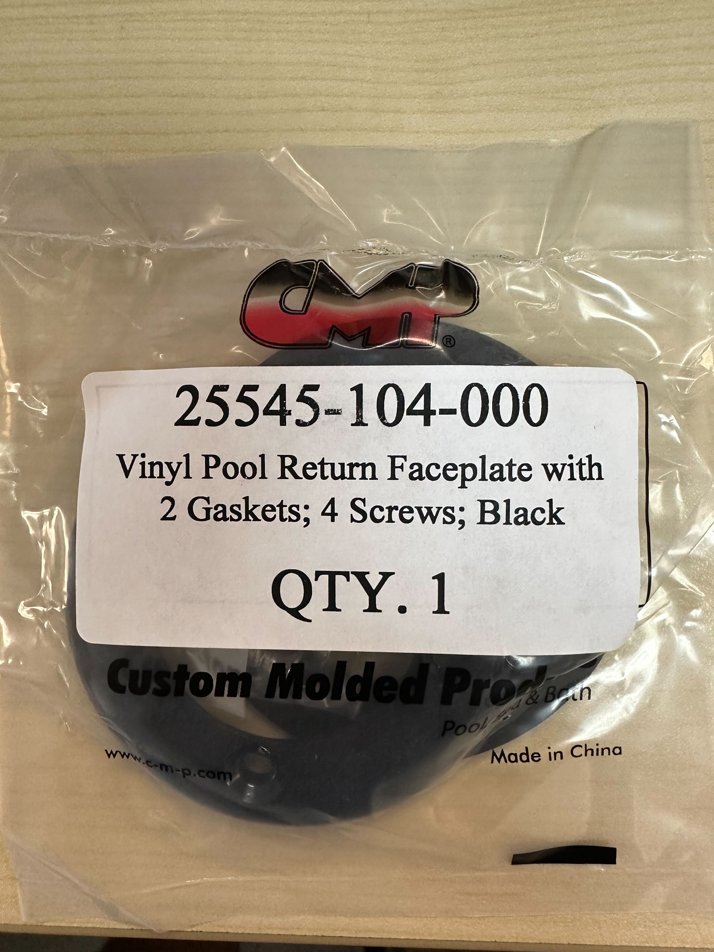 CMP Black Vinyl Wall Return Faceplate - Non Threaded