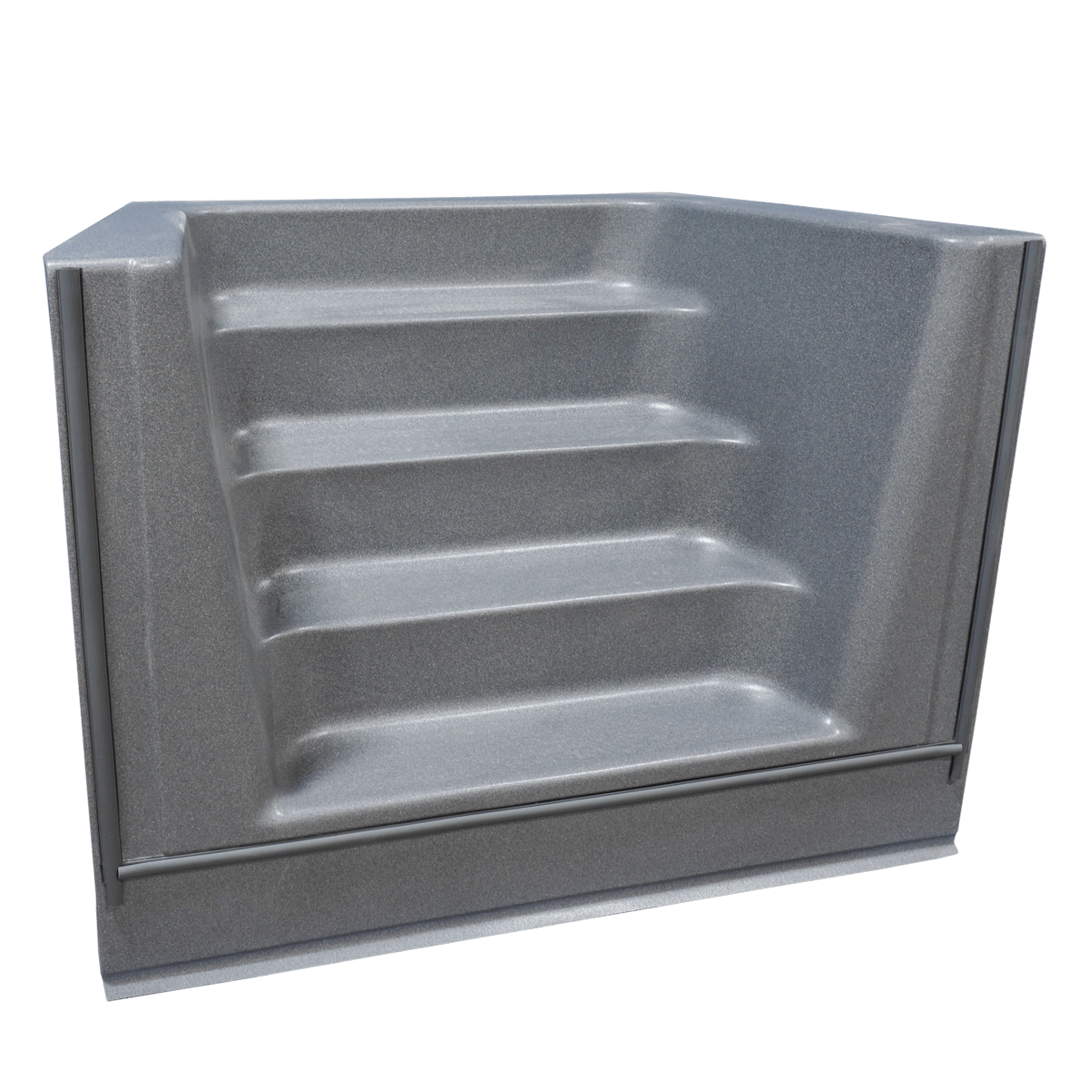 Alps 6' Semi-Inground Pool Step, Gray Granite, Cantilever