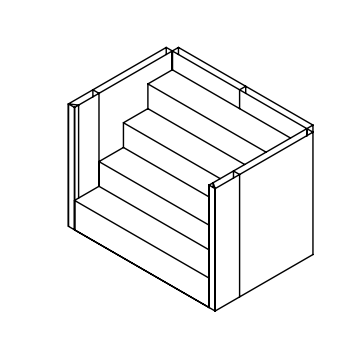 6' Wide Straight Back Steel Step, Closed Top, 52" High