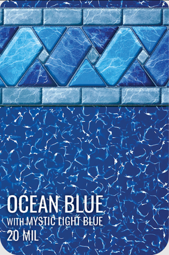 GLI Ocean Blue 12' x 24' Rectangle 20 Mil Inground Pool Liner