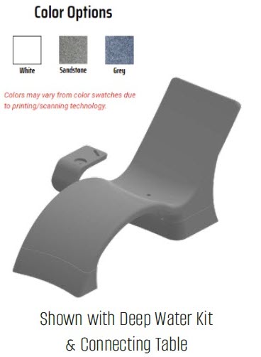 White In-pool Lounge with Connecting Table, Set of 2