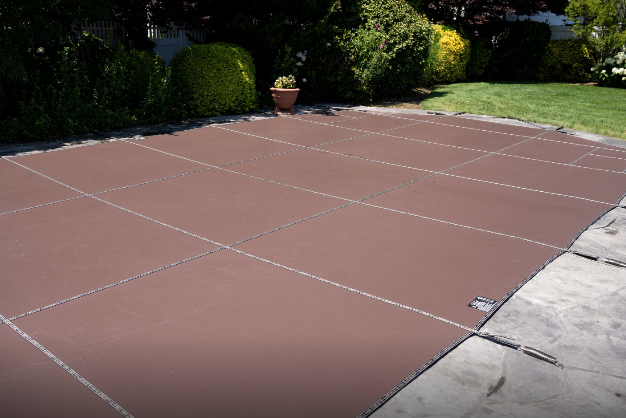 Loop-Loc 20x40 Mocha Solid Safety Cover w/ Auto Cover Pump, Rectangle