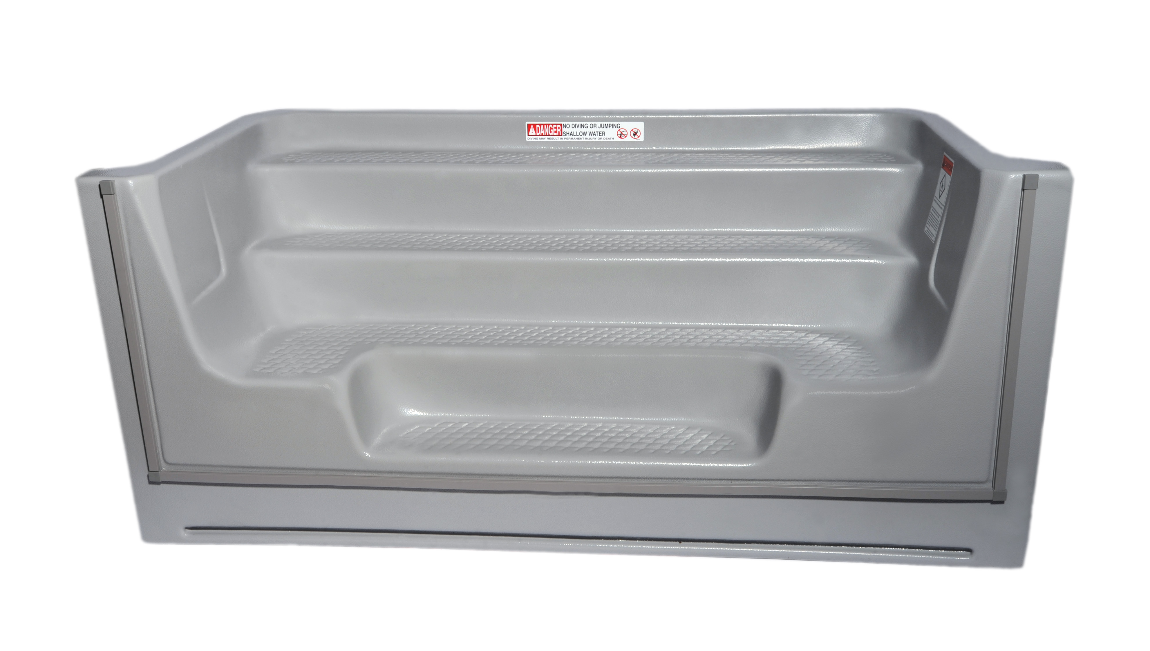 8' Straight Back Sit-n-Step Gray Cantilever Imperial