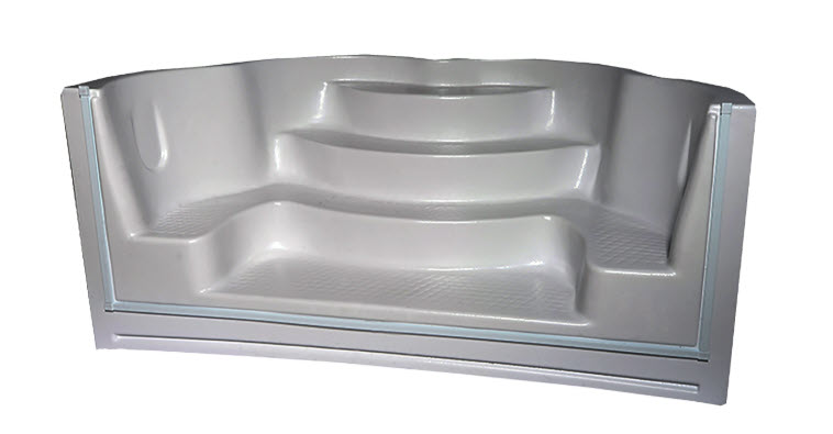8' Straight Wall Wedding Cake Step Gray Cantilever Imperial
