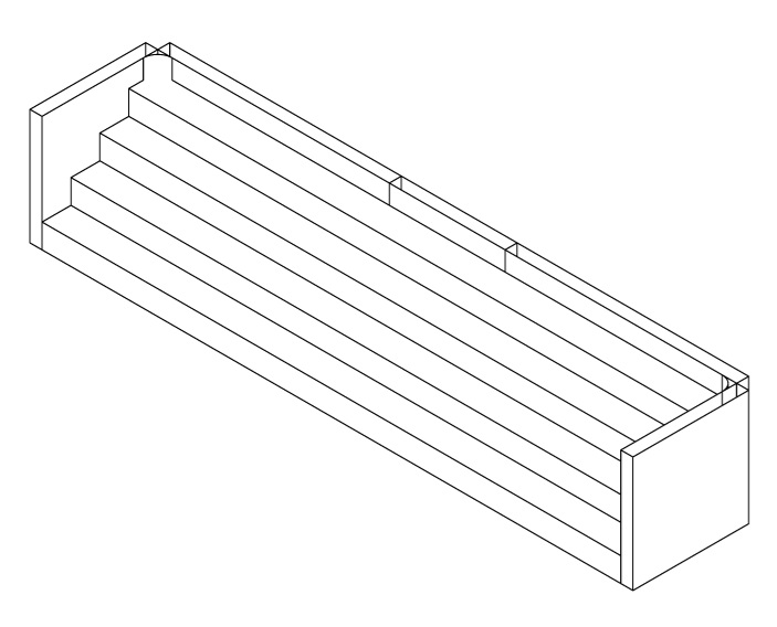 48" High x 30' Wide x 6" Radius 4 Tread Full Width Steel Step (Royal's Choice - Open Top)